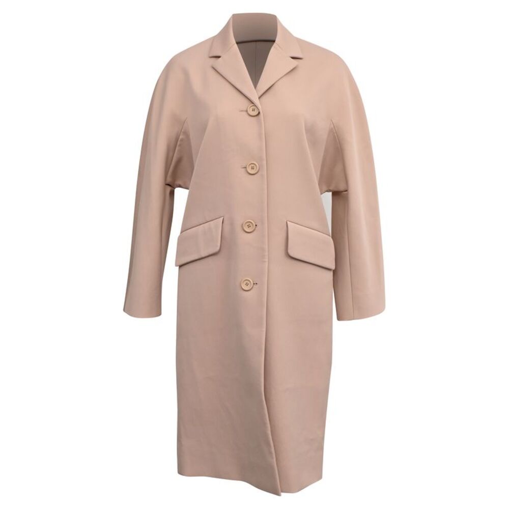 Miu Miu Single-Breasted Coat in Pink Viscose
